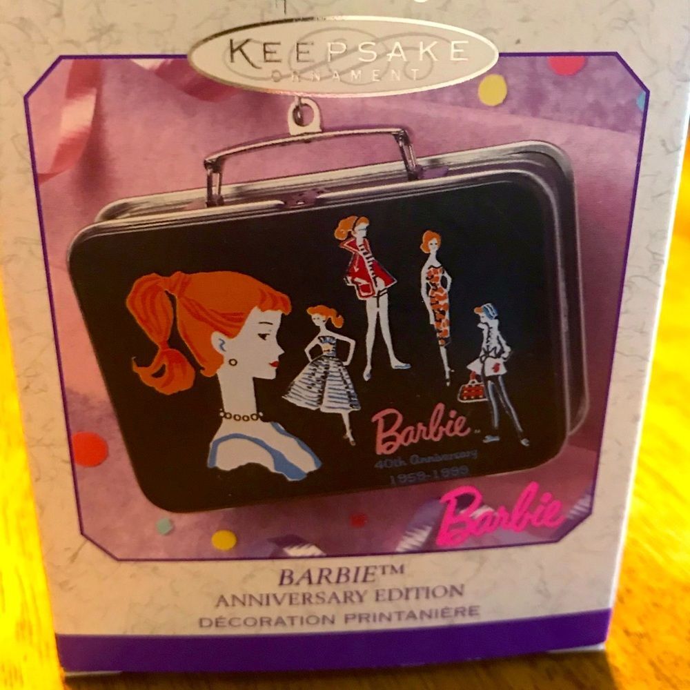 Hallmark Christmas Ornament Barbie Anniversary Edition ponytail lunchbox 1999 - Picture 1 of 4